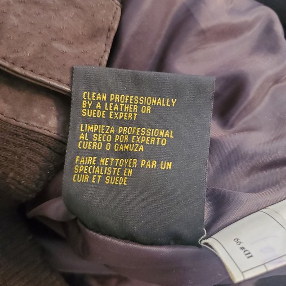 GIII‎ XL Brown Leather Bomber Jacket Coat Pockets Aviator Flyboy - Picture 5 of 5